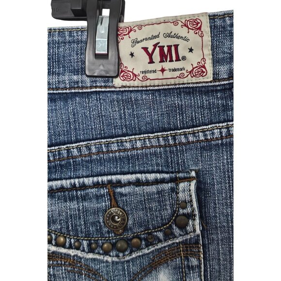 YMI Womens Denim Mini Skirt With Rivet Details Size 11 Length: 14" - Picture 3 of 7